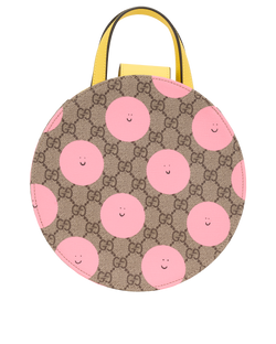 x Euan Roberts GG Round Tote, Canvas, Beige/Pink, 000926, DB, 2*